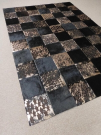 Brown-Bronze Patchwork Cowhide Rug, 140 x 200 cm