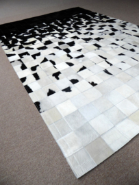 Toro, Black-White Graded Patchwork Rug, 160 x 230 cm