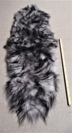 Grey with Black Tips Icelandic Sheepskin, Double