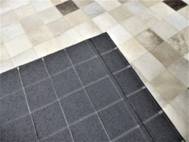 Grey Patchwork Cowhide Rug, 200 x 250 cm