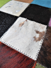 Multicolor Cowhide Patchwok Rug, 120 x 180 cm