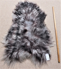 Grey Icelandic Sheepskin with Black Tips M (509)