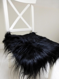 Chair Pad Icelandic Sheepskin, Black, Long wool