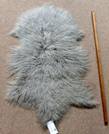 Stone Grey Curly Mongolian Sheepskin (30)