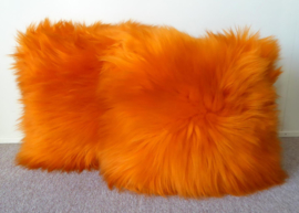 Orange Sheepskin Cushion