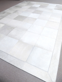 White Patchwork Cowhide Rug, 200 x 290 cm