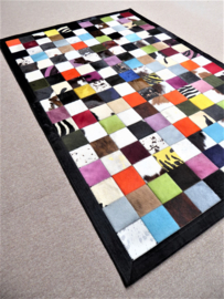 Multicolor Koeienhuid Patchwork Tapijt, 120 x 180 cm