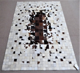 Mozaïek Bruin-Wit Dégradé Koeienhuid Tapijt, 140 x 200 cm