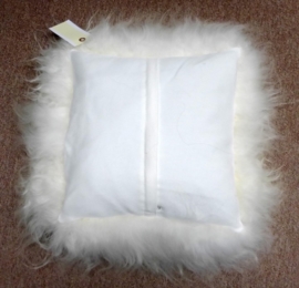 White Icelandic Sheepskin Cushion