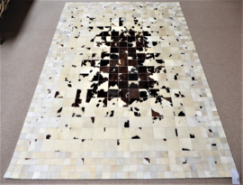 Mosaic Brown-White Graded Cowhide Rug, 170 x 240 cm