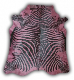Zebra Printed Cowhide Pale Pink
