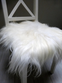 Chair Pad Icelandic Sheepskin, White, Long wool