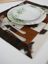 Brown-White Cowhide Placemats