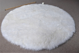 White Shorn Sheepskin Rug, Round, 140 cm