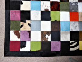 Multicolor Koeienhuid Patchwork Tapijt, 120 x 180 cm