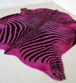 Pink Zebra Printed Cowhide