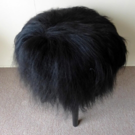 Black Icelandic Sheepskin Stool