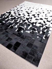Toro, Black-White Graded Patchwork Rug, 160 x 230 cm