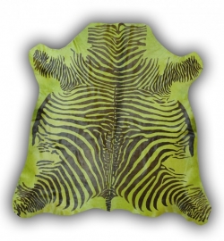 Zebra Printed Cowhide Green