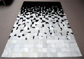 Toro, Black-White Graded Patchwork Rug, 160 x 230 cm