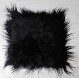 Chair Pad Icelandic Sheepskin, Black, Long wool