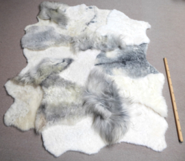 White-Grey Blizzard Sheepskin Rug, +/- 170 x 210 cm (12)