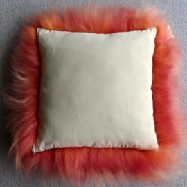 Orange Icelandic Sheepskin Cushion