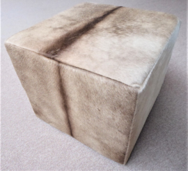 Beige Cowhide Ottoman