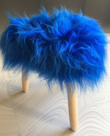 Cobalt Blue Icelandic Sheepskin stool