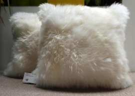 White Sheepskin Cushion L