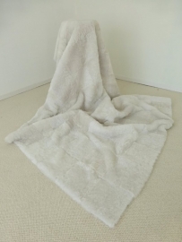 White Shorn Sheepskin Plaid, 120 x 180 cm