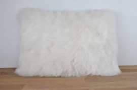 White Shorn Sheepskin Cushion
