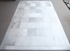 White Patchwork Cowhide Rug, 200 x 290 cm