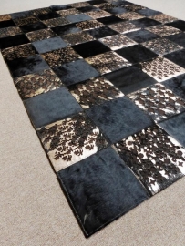 Brown-Bronze Patchwork Cowhide Rug, 140 x 200 cm