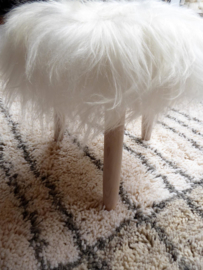 White Icelandic Sheepskin Stool