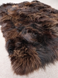 Brown Patchwork Sheepskin Rug, +/- 150 x 220 cm