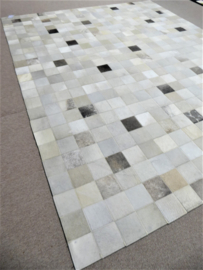 Grey Patchwork Cowhide Rug, 200 x 250 cm