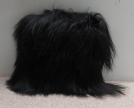 Black Icelandic Sheepskin Cushion