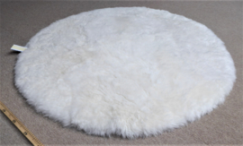 White Shorn Sheepskin Rug, Round, 140 cm
