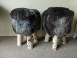 Brown-Grey Sheepskin Stool (5)