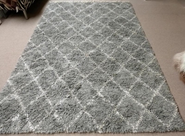 Beni Ouarain Rug - 6 - Grey/White