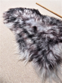 Grey Icelandic Sheepskin with Black Tips M (509)