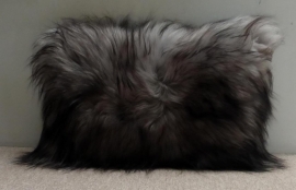 Grey with Black tips Icelandic Sheepskin Cushion