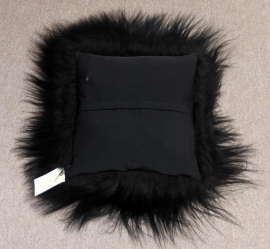 Black Icelandic Sheepskin Cushion