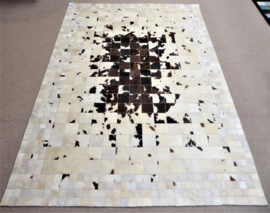 Mosaic Brown-White Graded Cowhide Rug, 170 x 240 cm