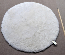 White Shorn Sheepskin Rug, Round, 140 cm