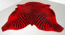 Red Zebra Printed Cowhide