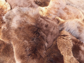 Bruin Schapenvacht Tapijt, +/- 165 x 210 cm (13)