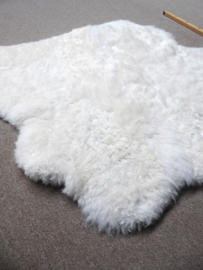 White Shorn Sheepskin Rug, Double, +/- 110 x 120 cm (34)