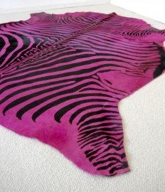 Pink Zebra Printed Cowhide